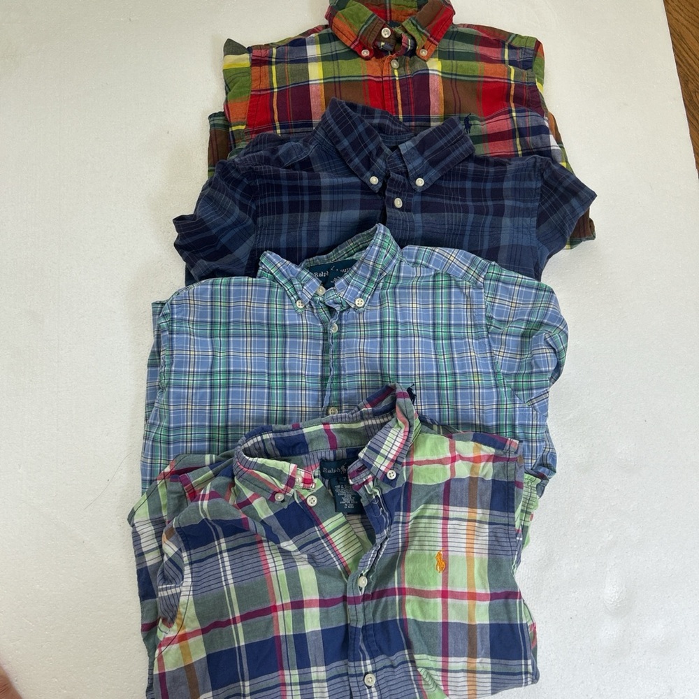 Ralph Lauren boys plaid button down bundle lots shirts size 7 #plaid #buttonup